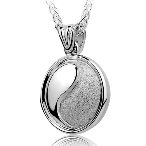 Pacific Urns Necklace For Ashes Yin Yang In Sterling Silver