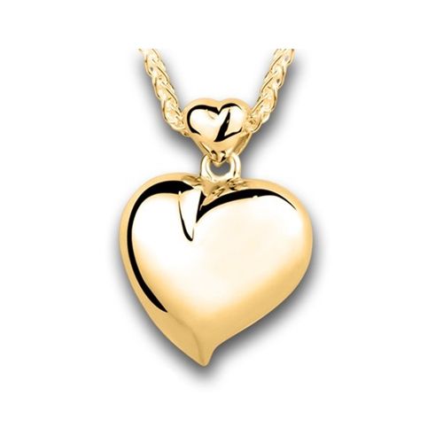 Pacific Urns Necklace For Ashes Offset Heart 14K In Yellow Gold