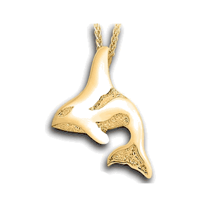 Pacific Urns Necklace For Ashes Orca 10K In Yellow Gold