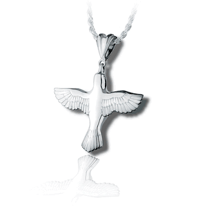 Pacific Urns Necklace For Ashes Peace Dove In Sterling Silver