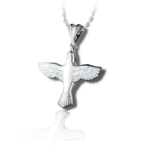 Pacific Urns Necklace For Ashes Peace Dove In Sterling Silver