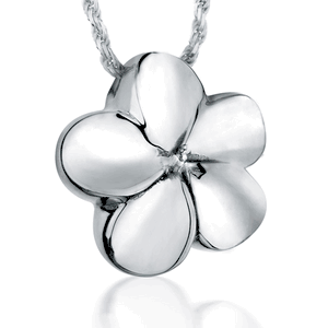 Pacific Urns Necklace For Ashes Plumeria In Sterling Silver