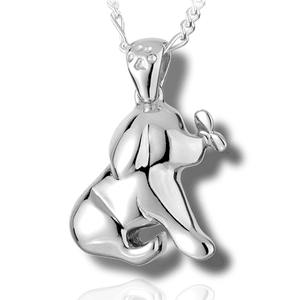 Pacific Urns Pet Cremation Necklace Puppy with Butterfly