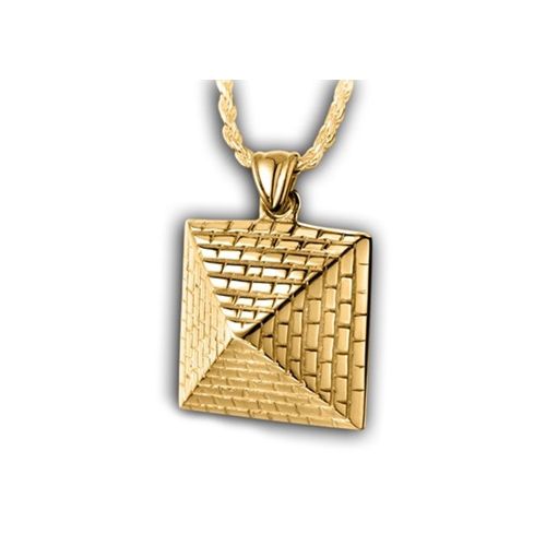 Pacific Urns Necklace For Ashes Pyramid 14K In Yellow Gold