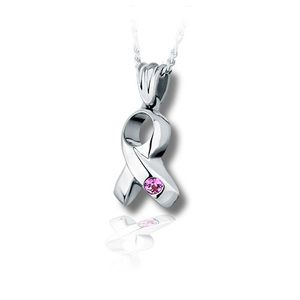 Pacific Urns Necklace For Ashes Ribbon 10K In Yellow Gold