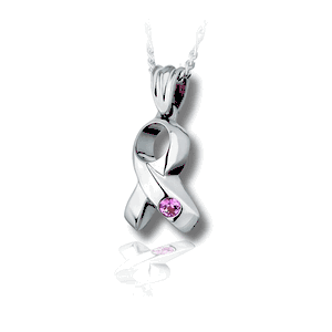 Pacific Urns Necklace For Ashes Ribbon In Sterling Silver