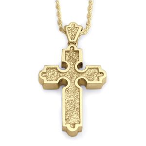 Pacific Urns Necklace For Ashes Roman Cross 10K In Yellow Gold