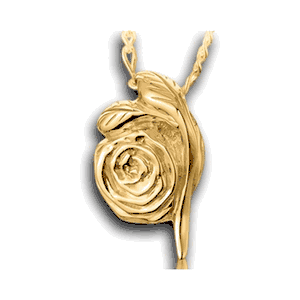 Pacific Urns Necklace For Ashes Rose 14K In Yellow Gold