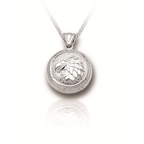 Pacific Urns Necklace For Ashes Round Eagle In Sterling Silver