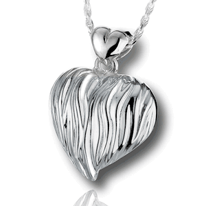 Pacific Urns Necklace For Ashes Sand Dune Heart 14K In Yellow Gold