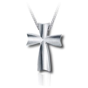 Pacific Urns Necklace For Ashes Satin Cross 10K In Yellow Gold