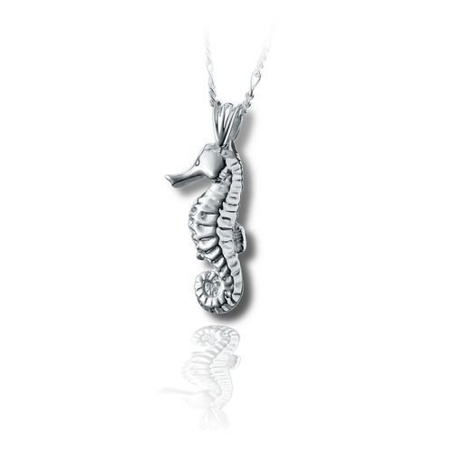 Pacific Urns Necklace For Ashes Seahorse In Sterling Silver