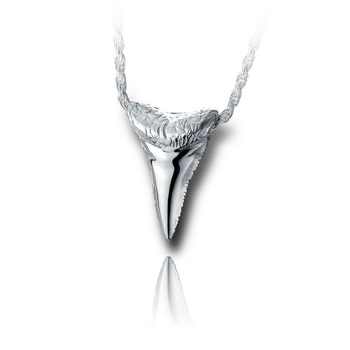 Pacific Urns Necklace For Ashes Shark Tooth In Sterling Silver