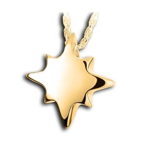 Pacific Urns Necklace For Ashes Shining Star 10K In Yellow Gold