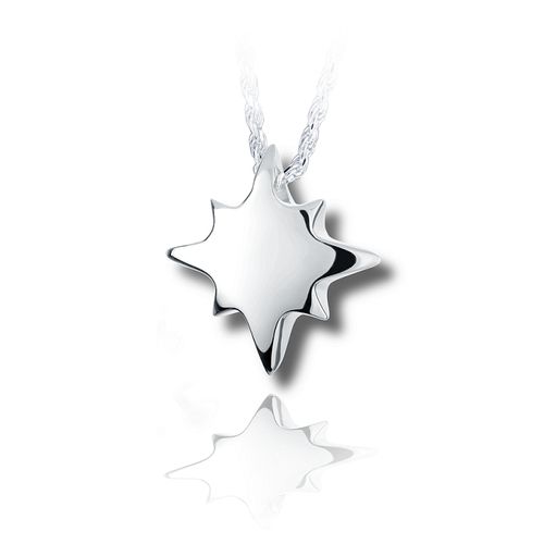 Pacific Urns Necklace For Ashes Shining Star In Sterling Silver