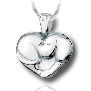 Pacific Urns Pet Cremation Necklace Sleeping Puppy Heart