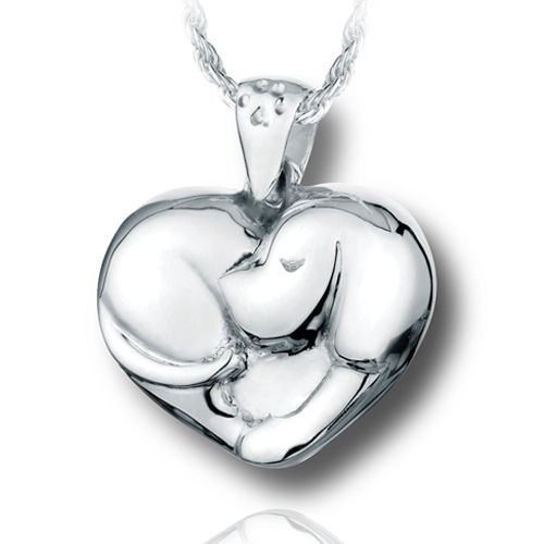 Pacific Urns Pet Cremation Necklace Sleeping Puppy Heart