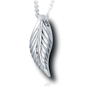 Pacific Urns Necklace For Ashes Small Leaf In Sterling Silver