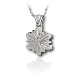 Pacific Urns Necklace For Ashes Snow Flake In Sterling Silver