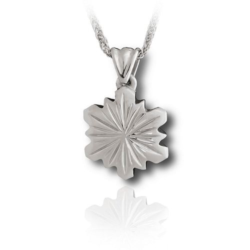 Pacific Urns Necklace For Ashes Snow Flake In Sterling Silver