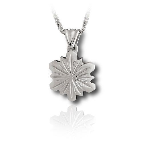 Pacific Urns Necklace For Ashes Snow Flake 14K In Yellow Gold