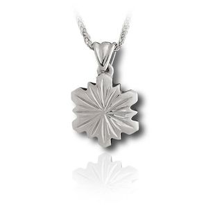 Pacific Urns Necklace For Ashes Snow Flake 14K In Yellow Gold
