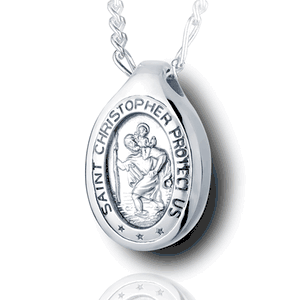 Pacific Urns Necklace For Ashes St. Christopher 14K In Yellow Gold