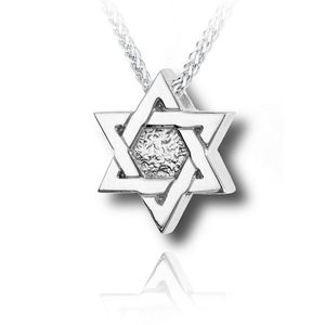Pacific Urns Necklace For Ashes Star of David In Sterling Silver
