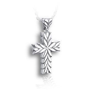 Pacific Urns Necklace For Ashes Starburst Cross 10K In Yellow Gold