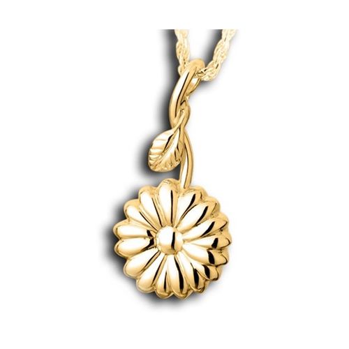 Pacific Urns Necklace For Ashes Sunflower 10K In Yellow Gold