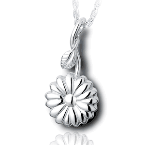 Pacific Urns Necklace For Ashes Sunflower In Sterling Silver