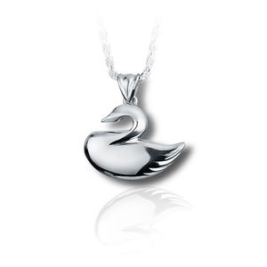 Pacific Urns Necklace For Ashes Swan 10K In Yellow Gold