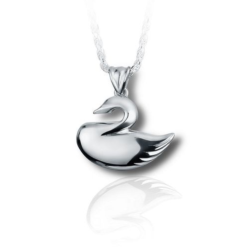 Pacific Urns Necklace For Ashes Swan In Sterling Silver
