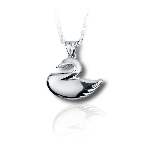 Pacific Urns Necklace For Ashes Swan 14K In Yellow Gold