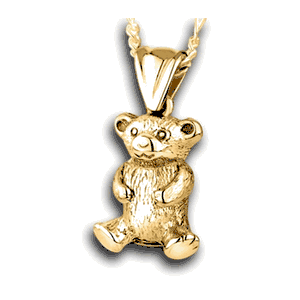 Pacific Urns Necklace For Ashes Teddy 14K In Yellow Gold