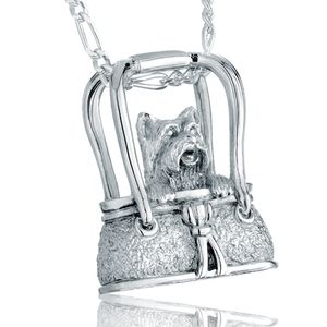 Pacific Urns Pet Cremation Necklace Terrier In Purse