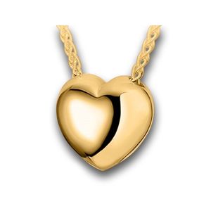 Pacific Urns Necklace For Ashes Traditional Heart 14K In Yellow Gold