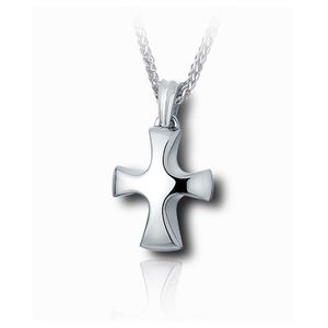 Pacific Urns Necklace For Ashes Tribal Cross 10K In Yellow Gold