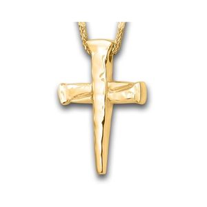 Pacific Urns Necklace For Ashes Trinity Nails 10K In Yellow Gold