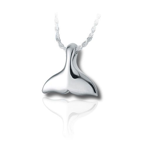 Pacific Urns Necklace For Ashes Whale Tail 14K In Yellow Gold