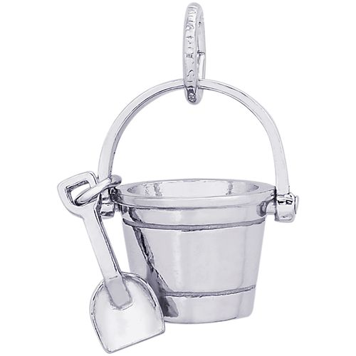Pail and Shovel Charm - White Gold - 10-8260