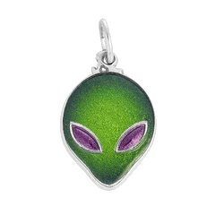 Painted Alien Head Charm 10-1206
