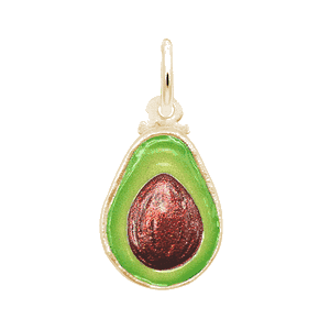 Painted Avocado Charm - Small - 14K Yellow Gold - 1065-001-14k