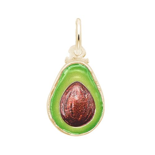 Painted Avocado Charm - Small - 14K Yellow Gold - 1065-001-14k