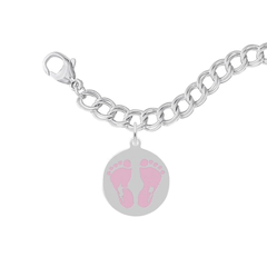 Painted Baby Feet Disc Bracelet Set