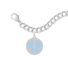 Painted Baby Feet Disc Bracelet Sets Blue - 27-1019