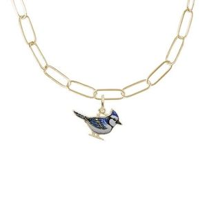 Painted Blue Jay Necklace Set - Gold Plated - 29-1119-300-GP