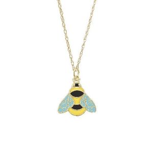 Painted Bumblebee Necklace Set - Gold Plated - 29-1099-87-GP