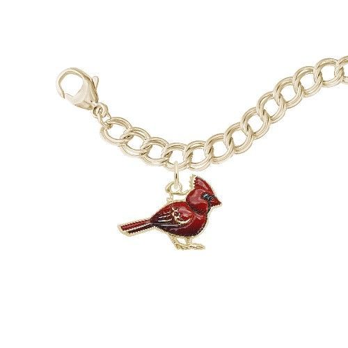 Painted Cardinal Bracelet Set - Gold Plated - 27-1012-117-GP