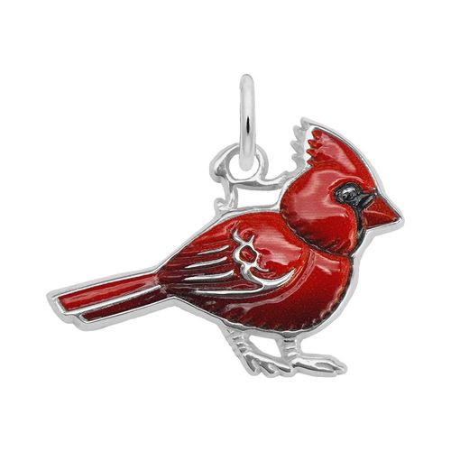 Painted Cardinal Charm - Sterling Silver - 10-1012-1-ss